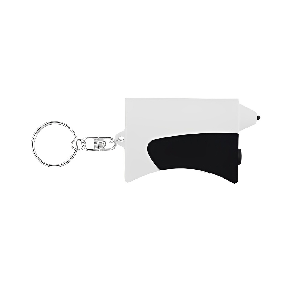 Mini Emergency Auto Set Key Chain Black White
