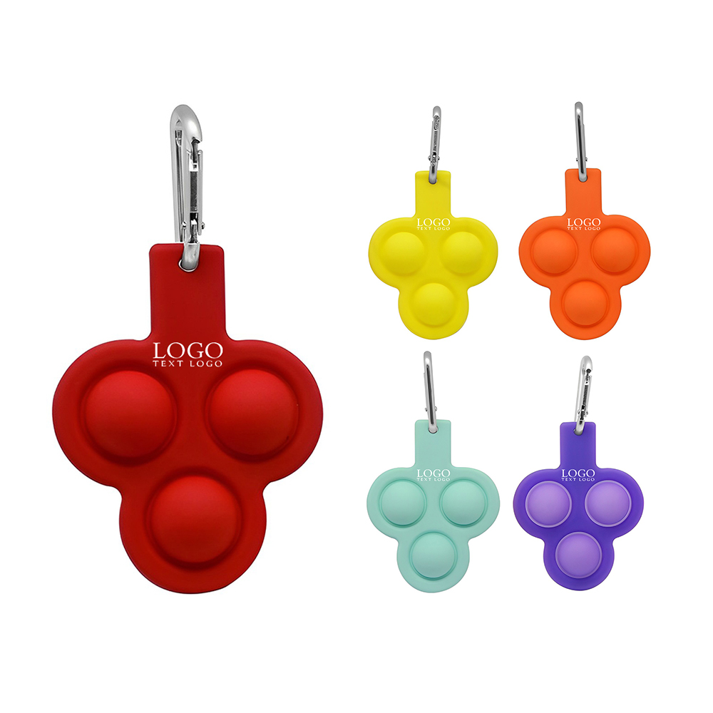 Advertising Poncho Ball Key Chains Multi Color With Logo