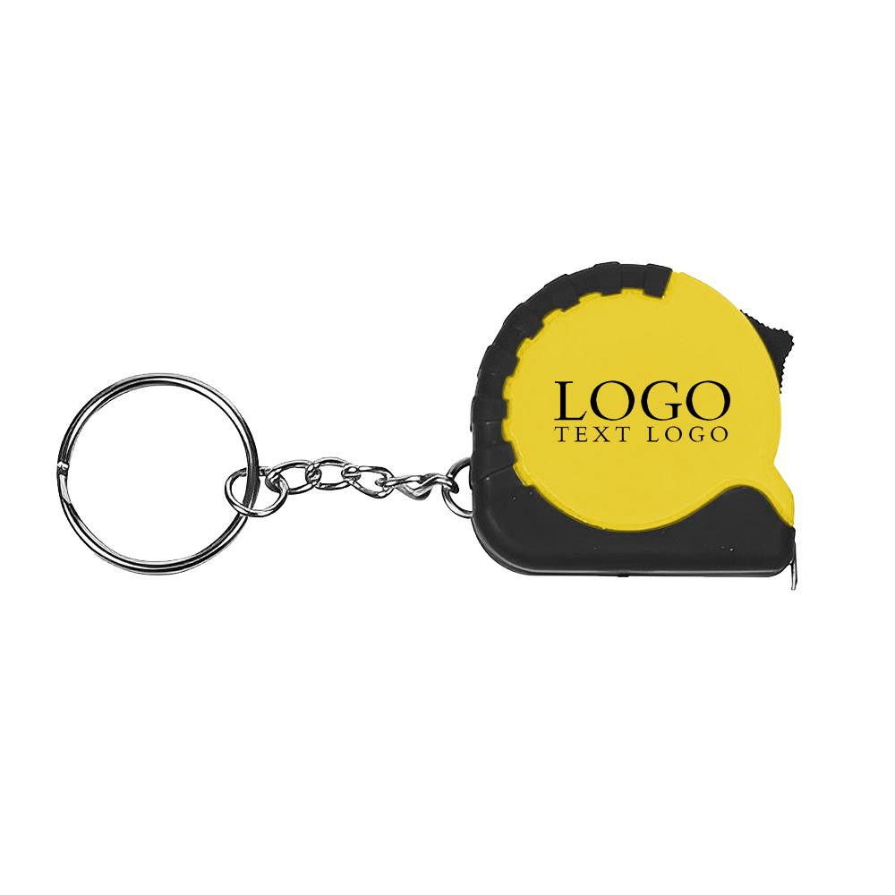Mini Grip Tape Measure Key Chain Yellow Logo