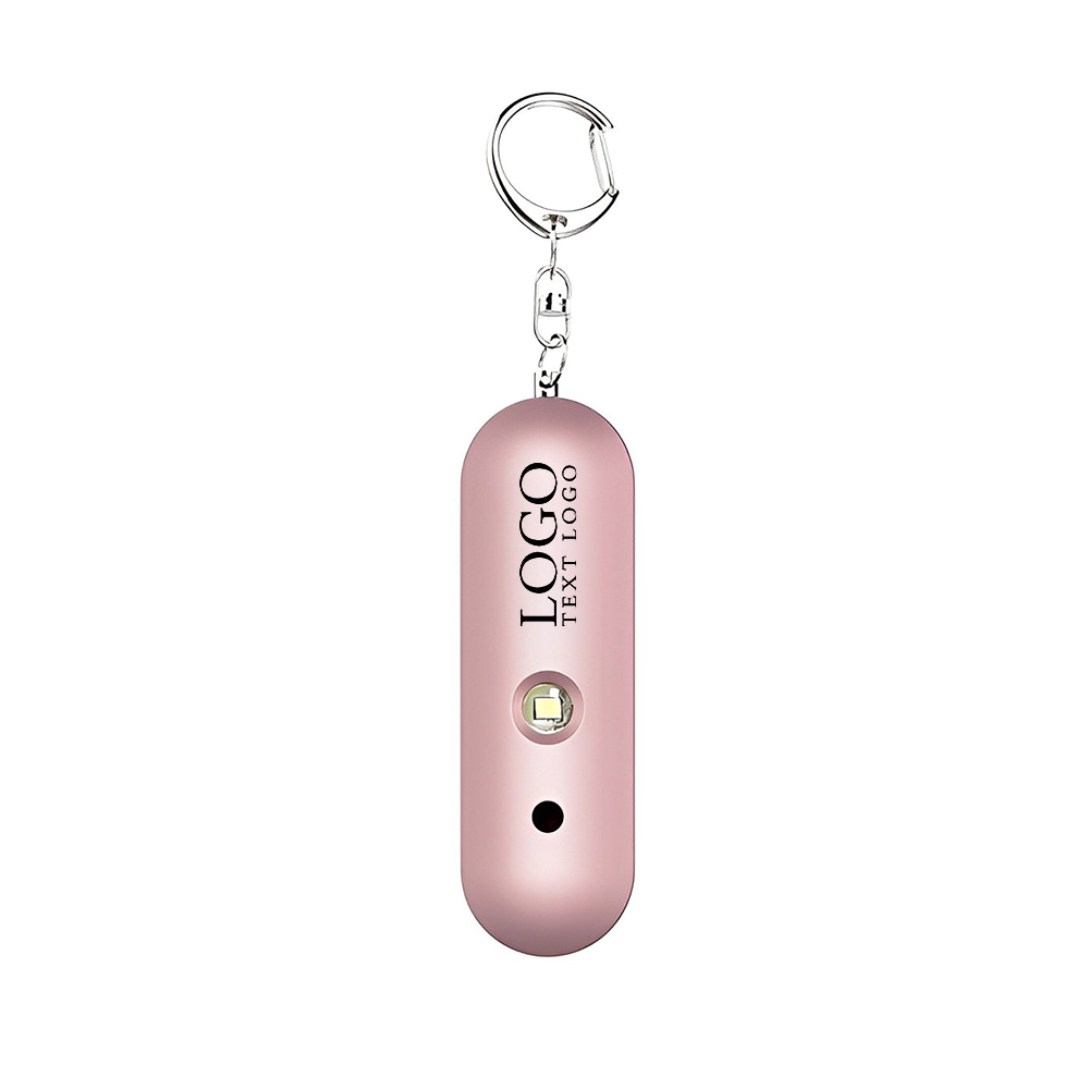 Marketing Safe Personal Alarm Key Chain With LED Light Rose Gold With Logo