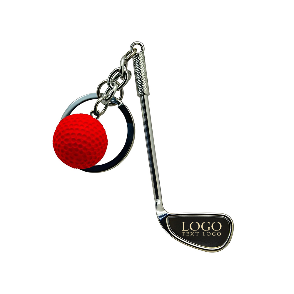 Promotional Golf Clubs Keychains Red With Logo