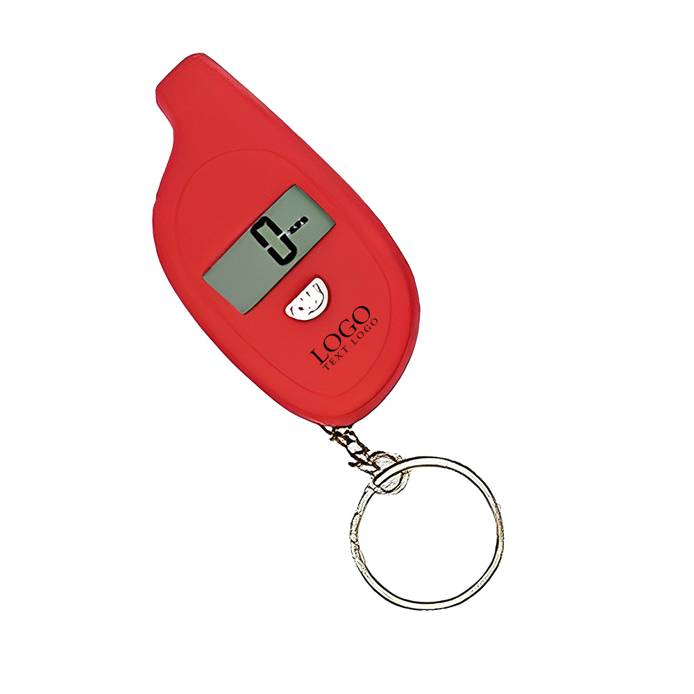 Mini Digital Tire Pressure Gauge With Key Chain Red With Logo