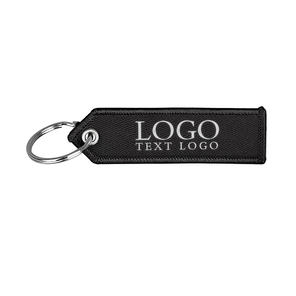 Embroidered Keychain Tag Black With Logo