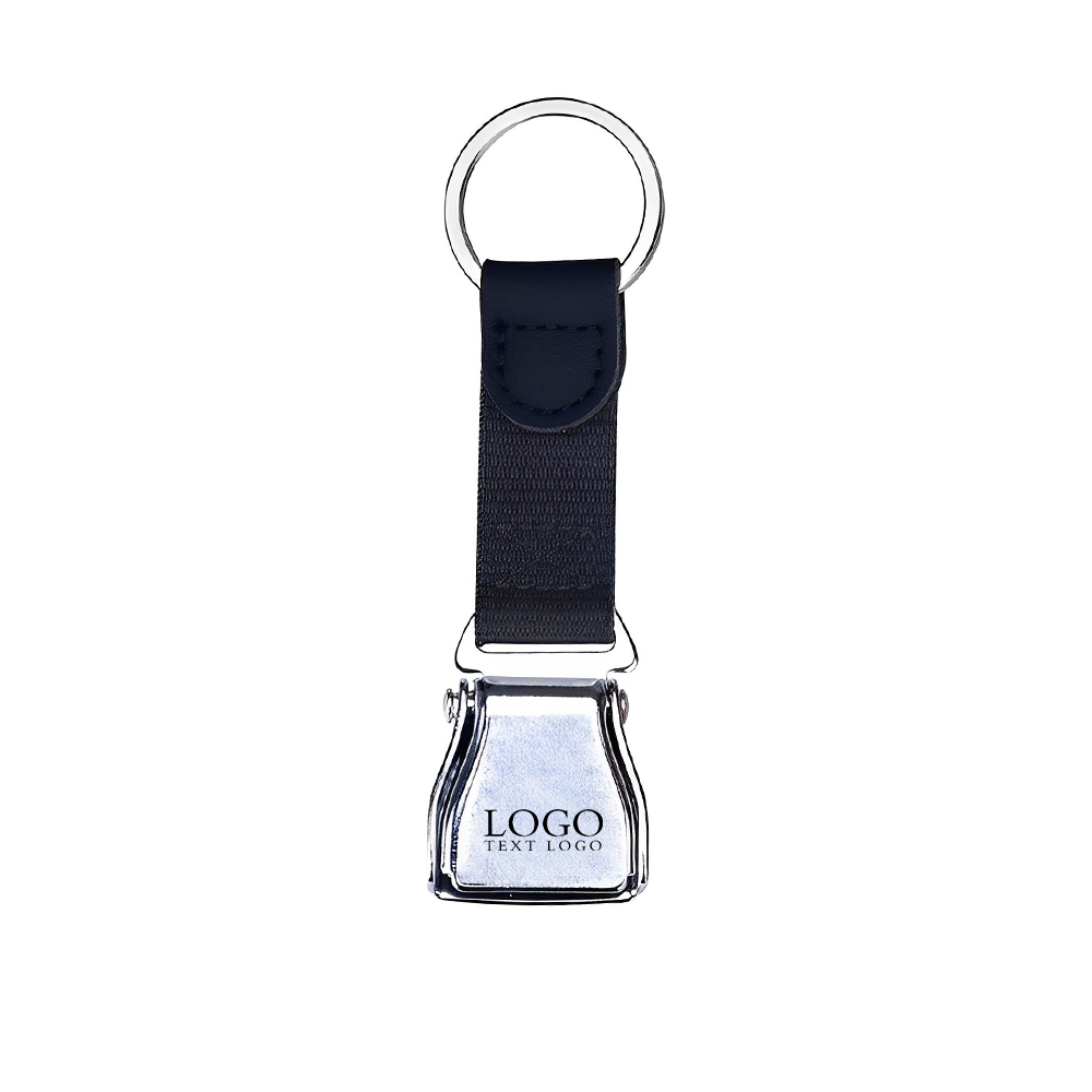 Airplane Seatbelt Buckle Key Ring Black With Logo