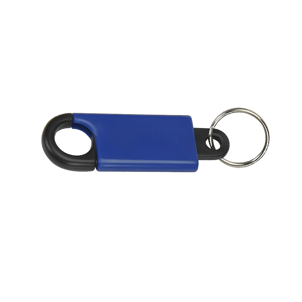 Button Activated Clip Keyring Blue