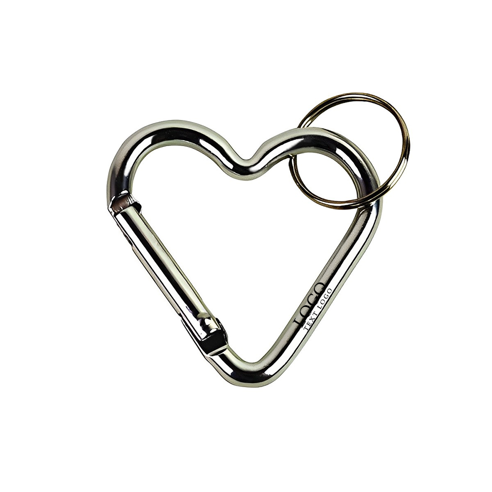 Heart Shape Carabiner Key Chain Silver With Logo