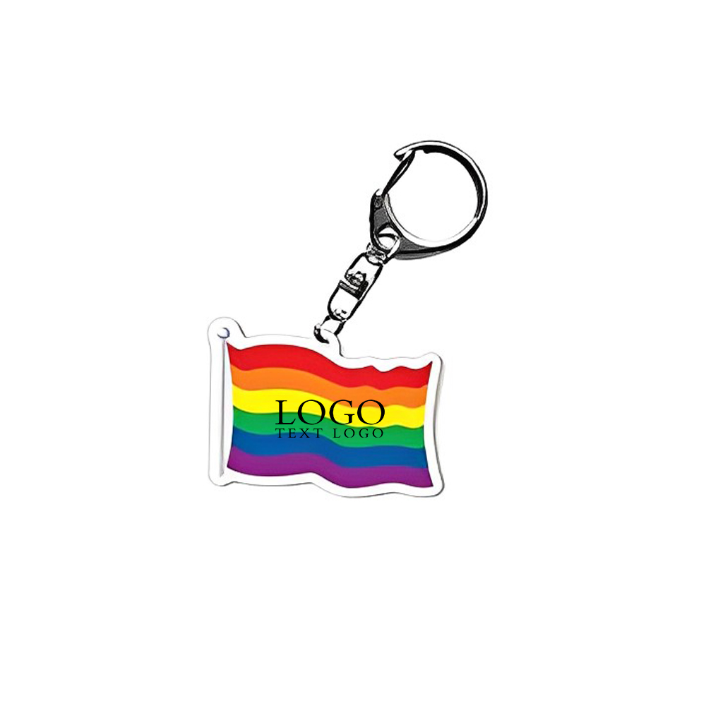 Gay Pride Awareness Rainbow Keychain Rainbow With Custom Logo