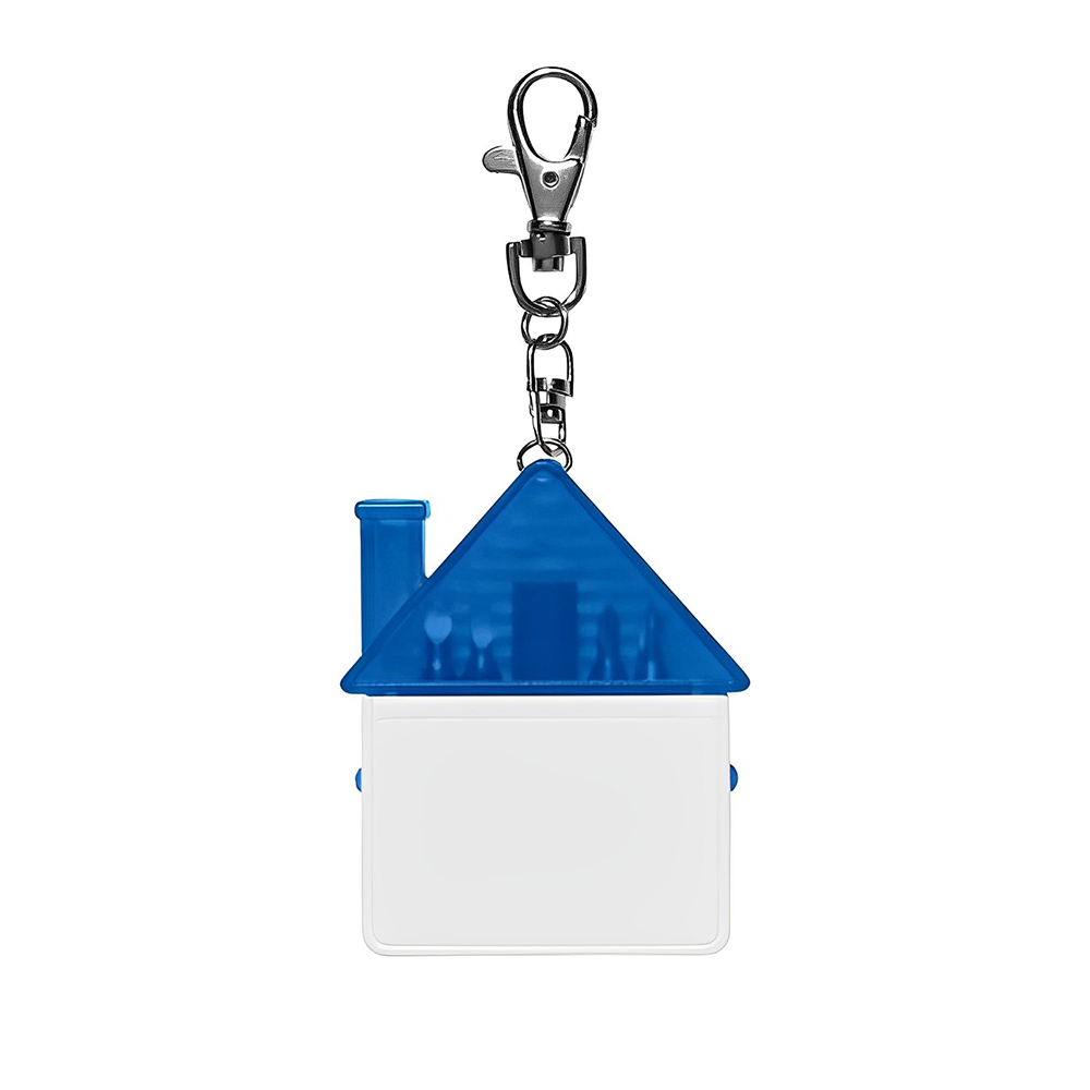 Blue House Shape Tool Kit Key Chain