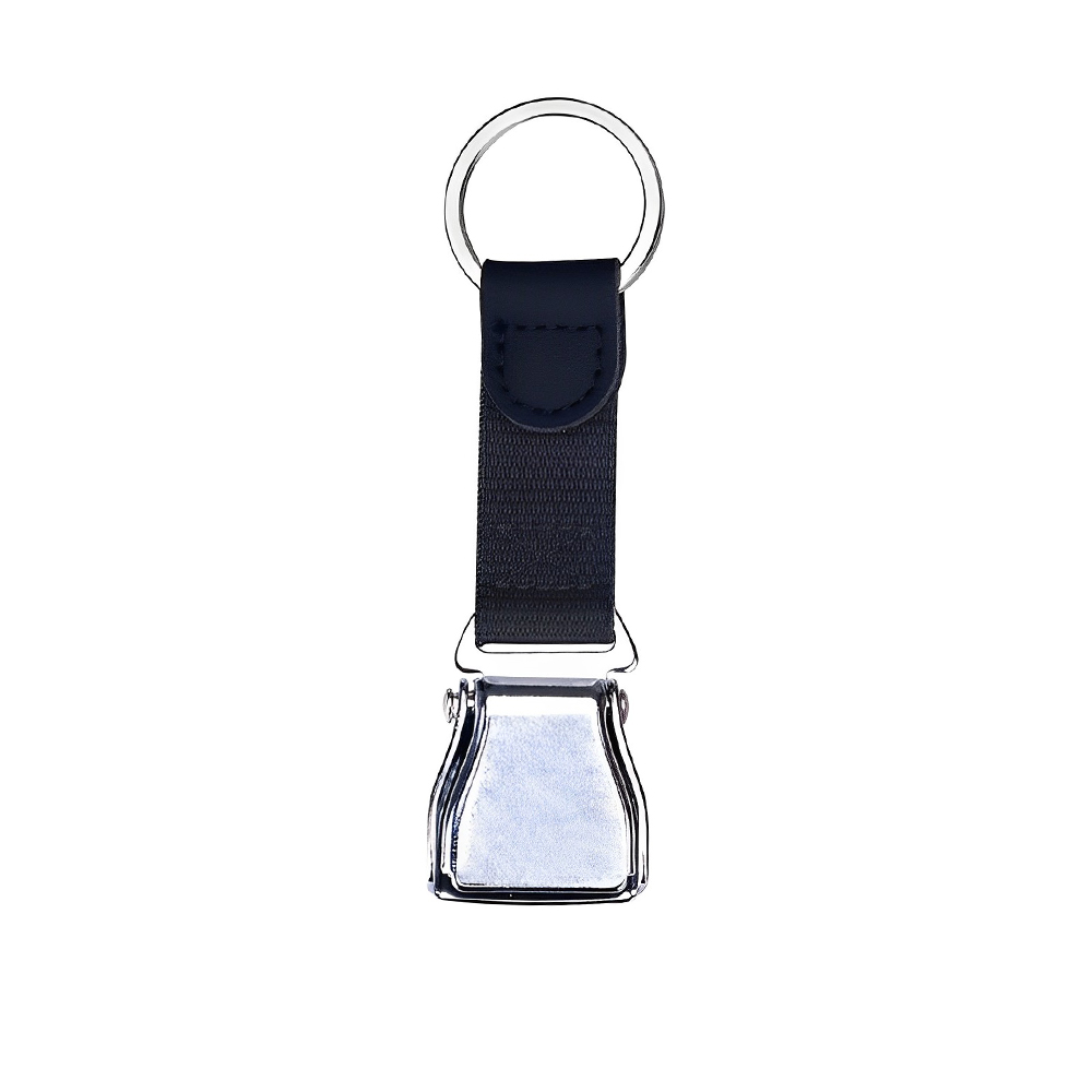 Airplane Seatbelt Buckle Key Ring Black Blank