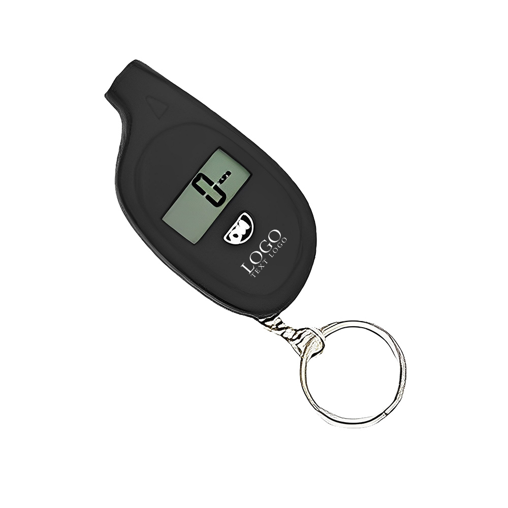 Mini Digital Tire Pressure Gauge With Key Chain Black With Logo