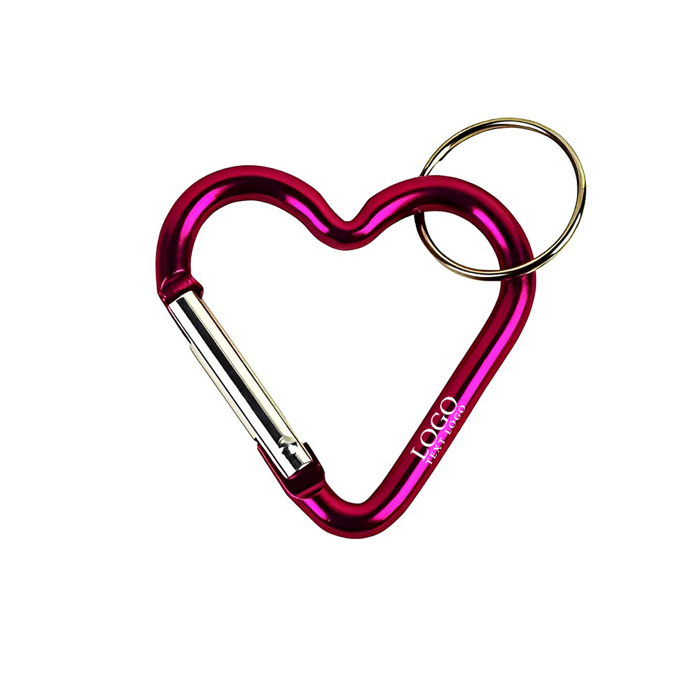 Heart Shape Carabiner Key Chain Pink With Logo
