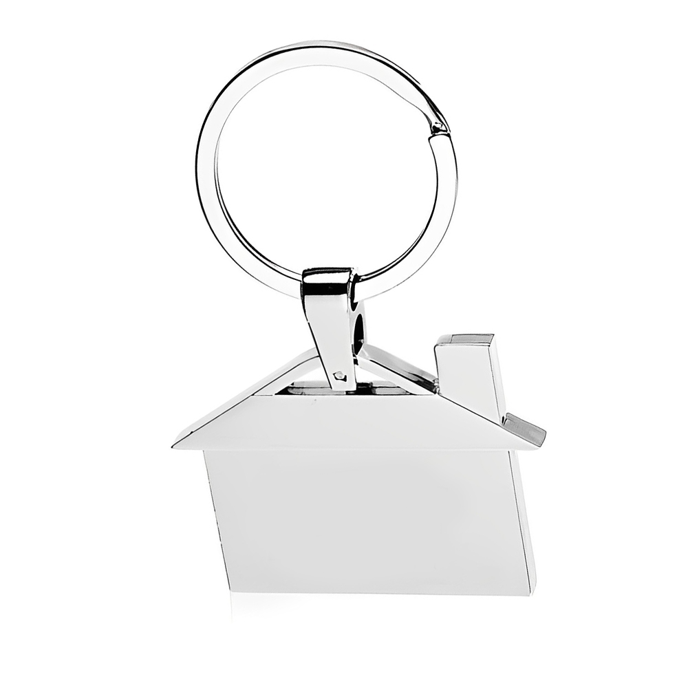 House Shaped Metal Keychain Front
