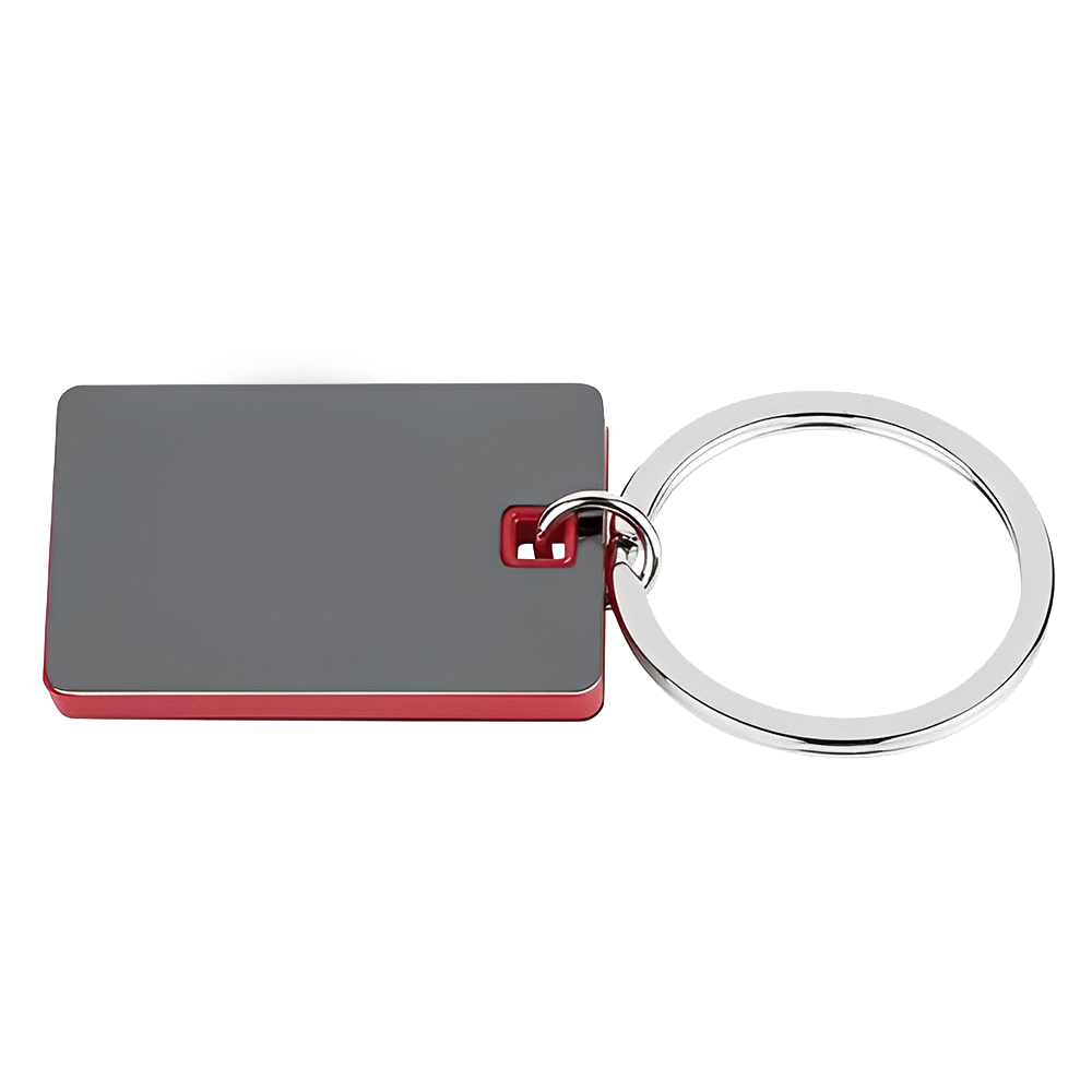 Color Block Mirrored Key Tag Red