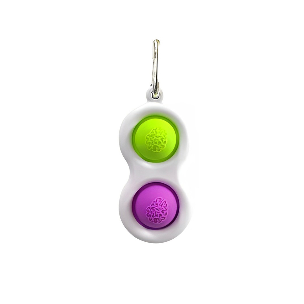 Push Pop Bubble Fidget Toy Keychains Green