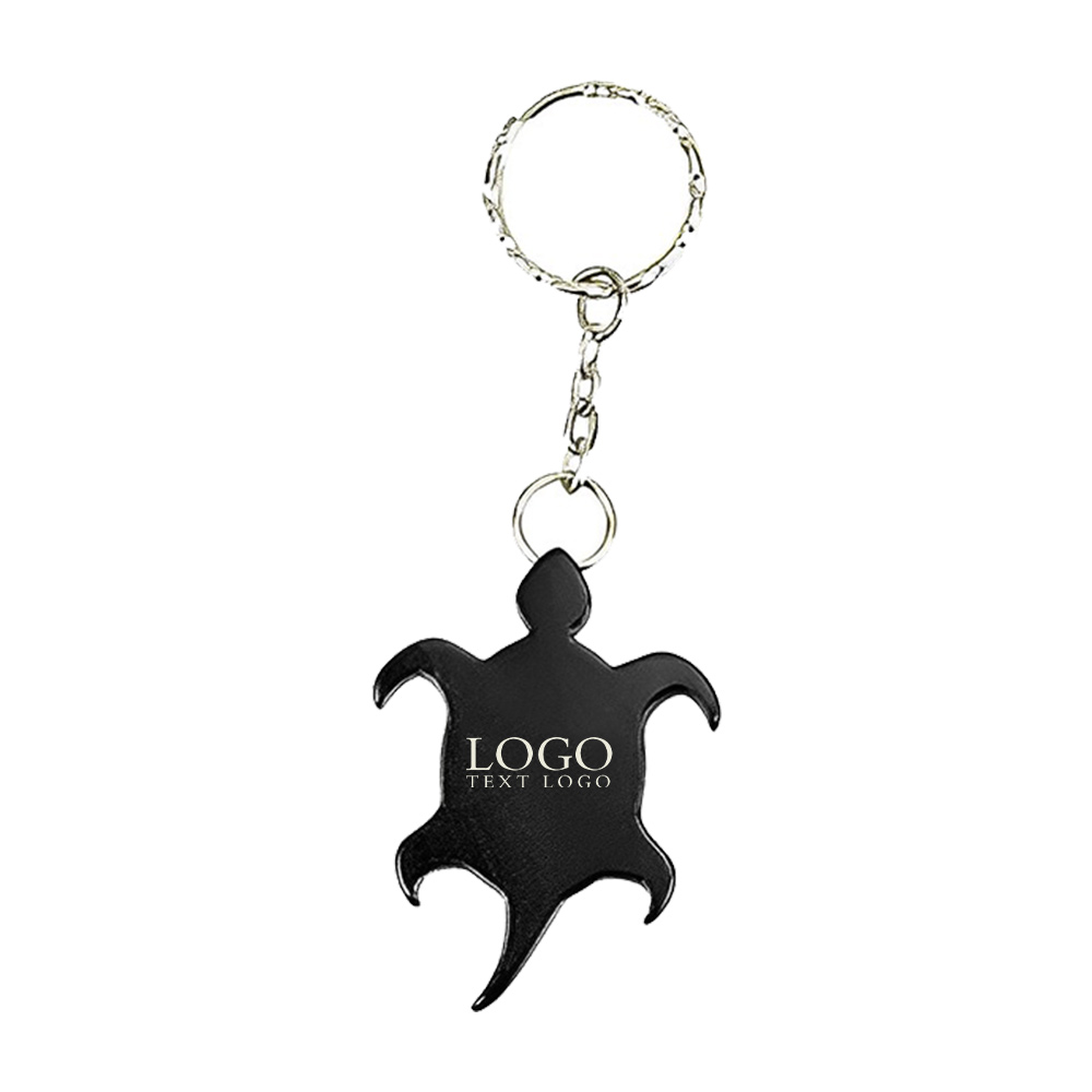 Turtle Shape Bottle Opener Keyring Black With Logo