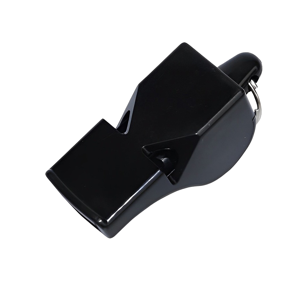 Plastic Whistles With Key Ring Black