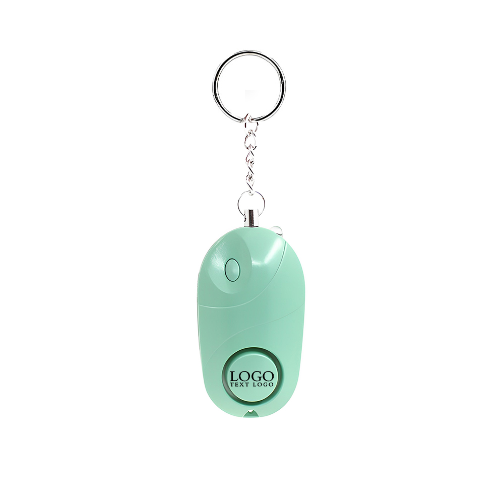Green Safety LED Light & Alarm Key Chain With Logo