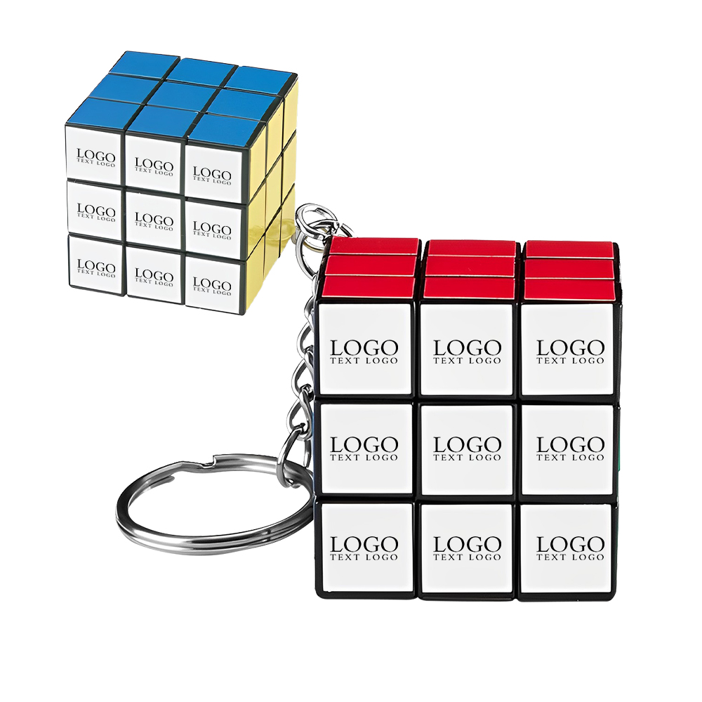 Micro Rubik's Cube Key Chain Logo Group