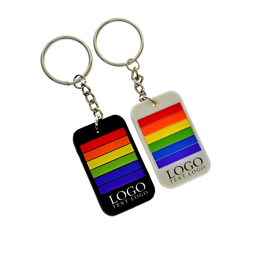 Rainbow LGBT Gay Pride Key Chains Group With Logo