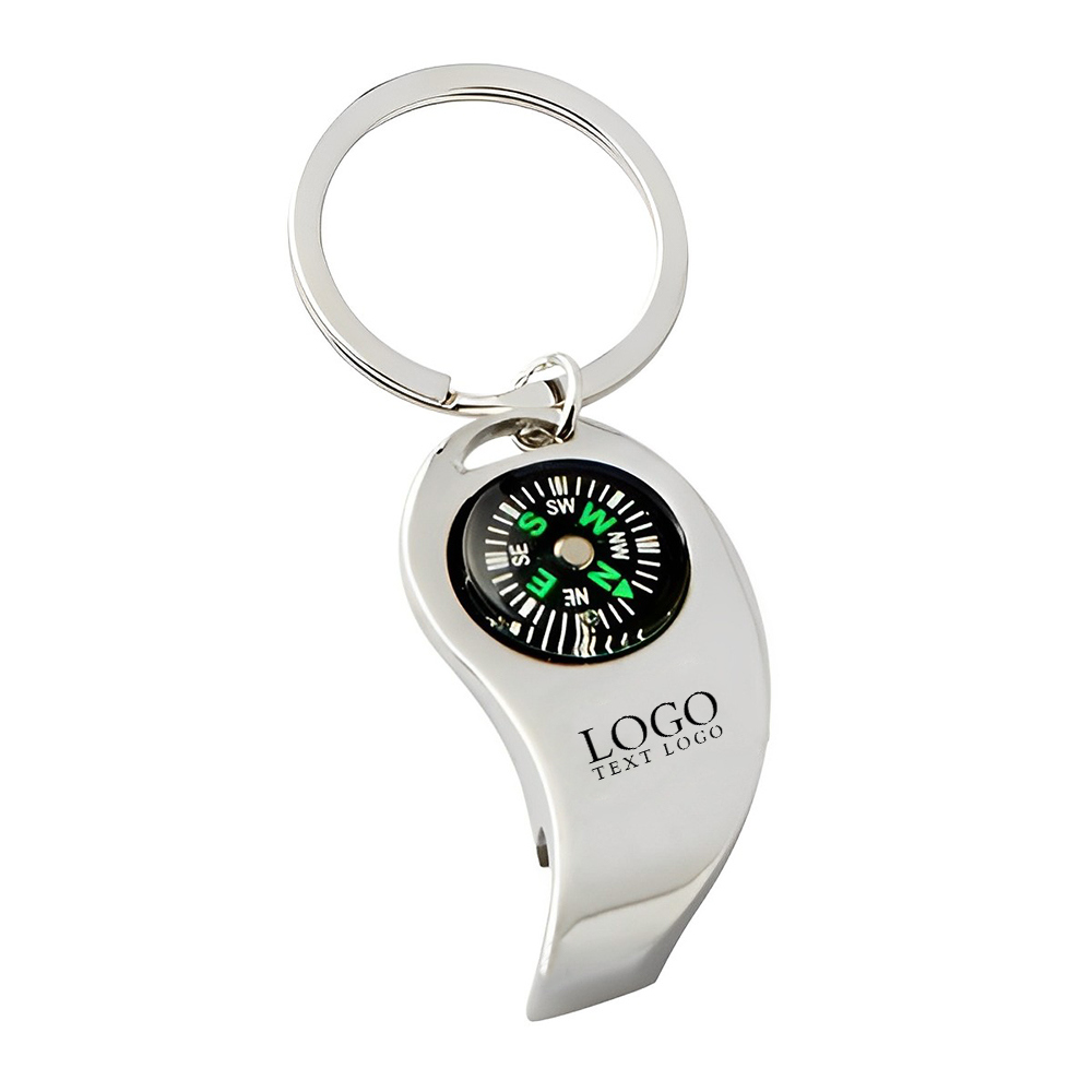 Compass And Bottle Opener Keychain With Logo