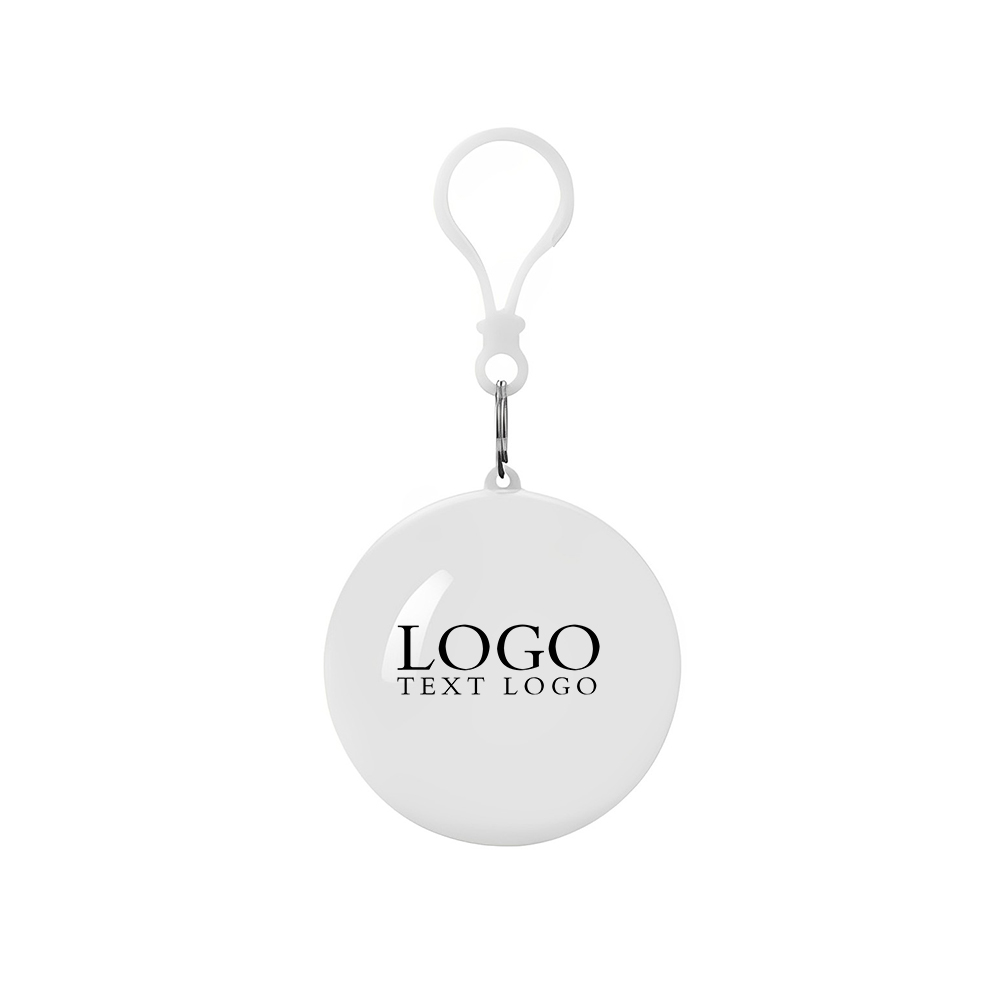 Advertising White Poncho Ball Key Chains With Logo