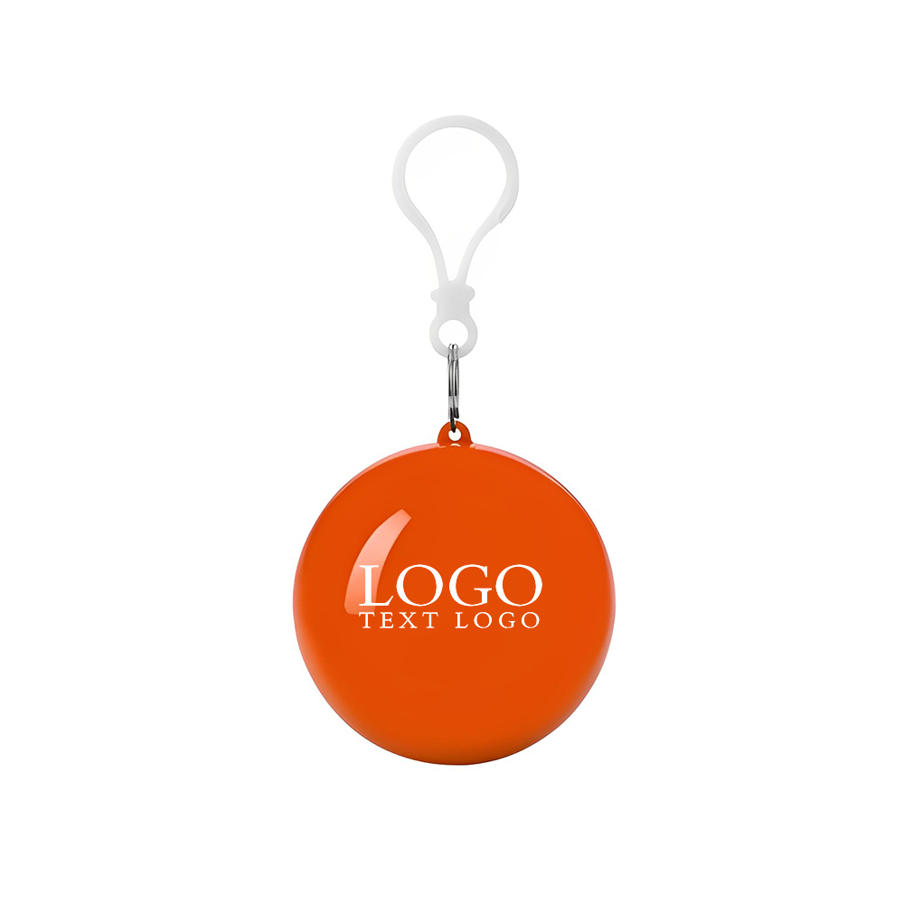 Advertising Orange Poncho Ball Key Chains With Logo