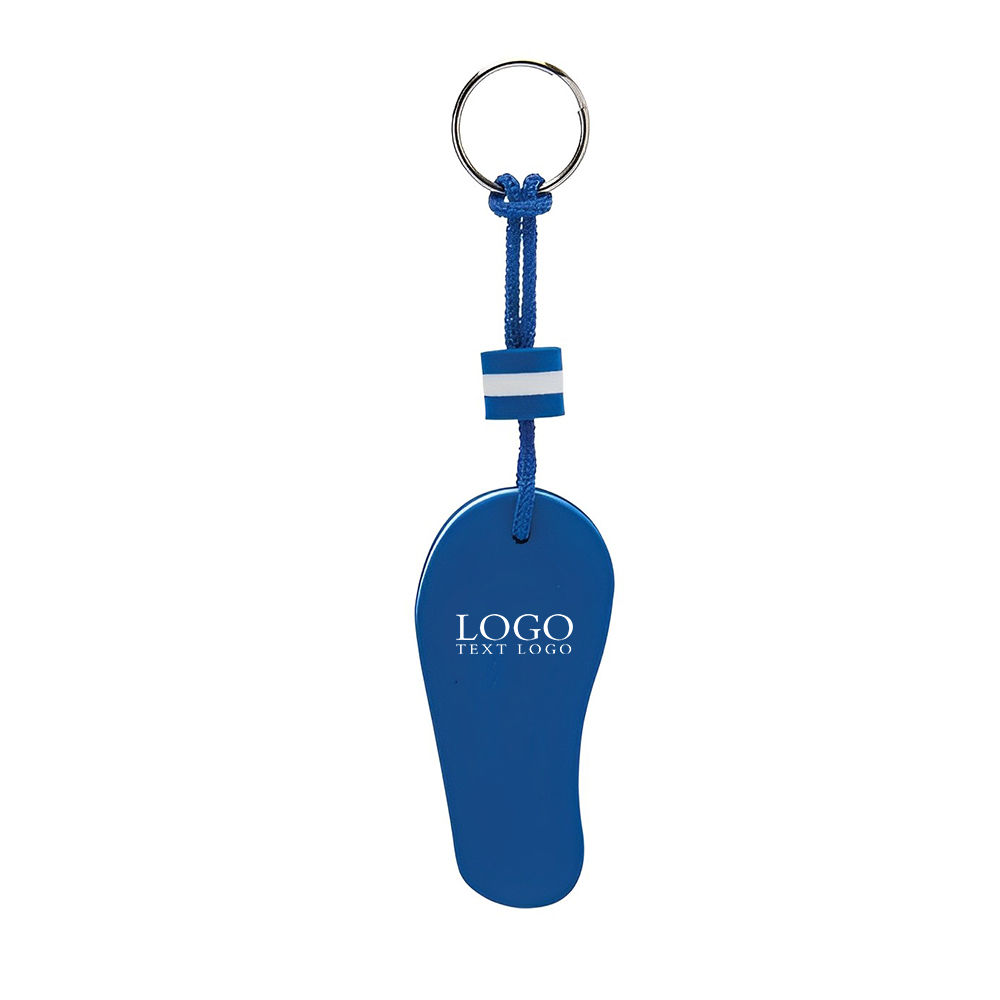 Blue Floating Flip Flop Keytag With Logo