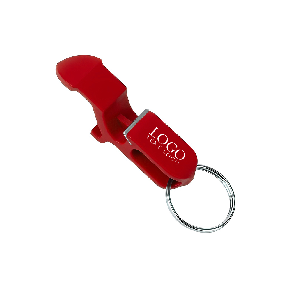 Plastic Bottle Opener WKeychain Red Color With Logo
