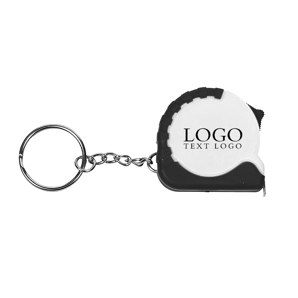 Mini Grip Tape Measure Key Chain White Logo