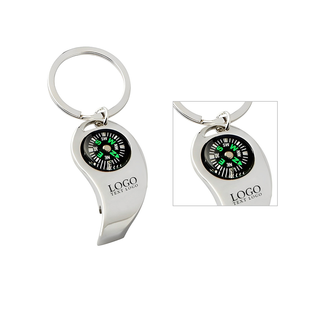 Compass And Bottle Opener Keychain With Logo-Group