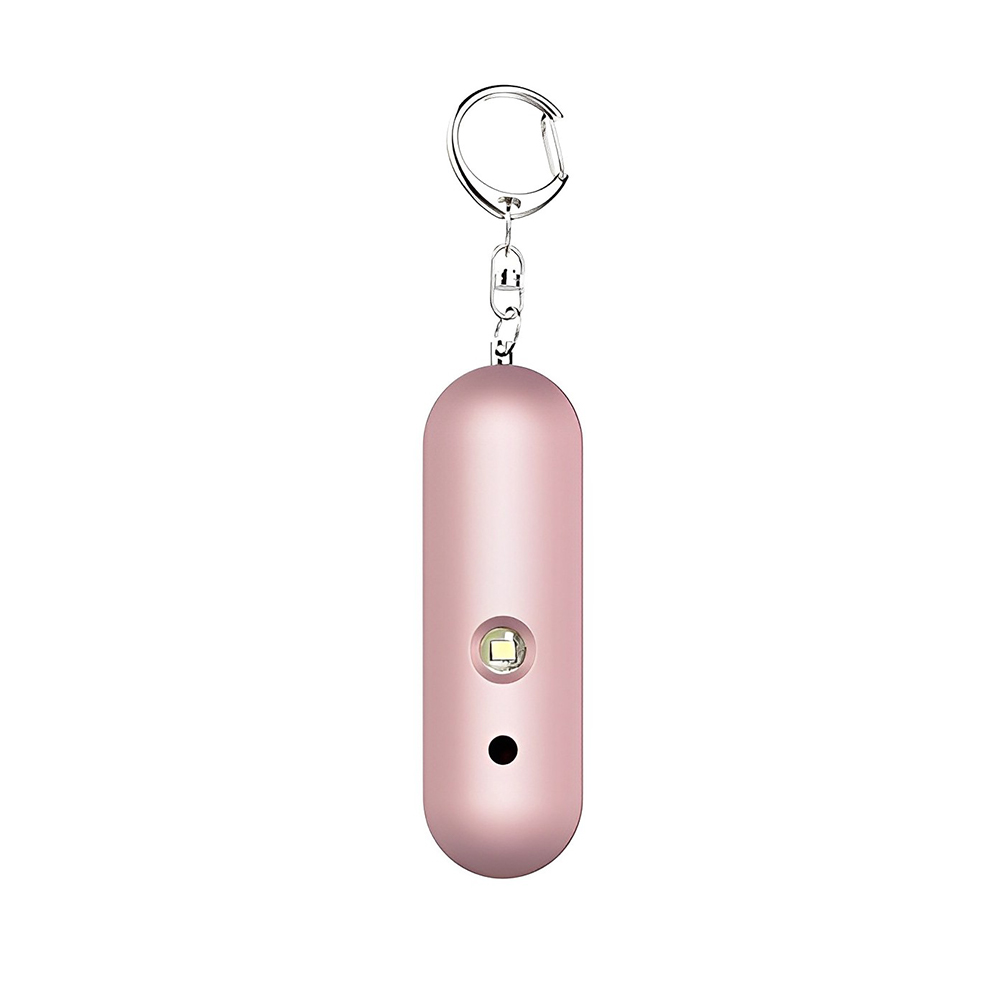 Marketing Safe Personal Alarm Key Chain With LED Light Rose Gold