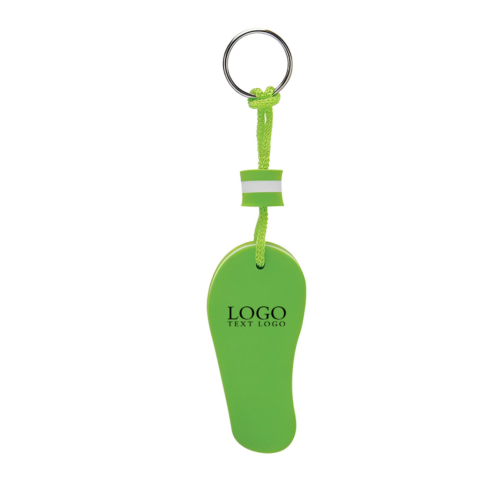 Green Floating Flip Flop Keytag With Logo
