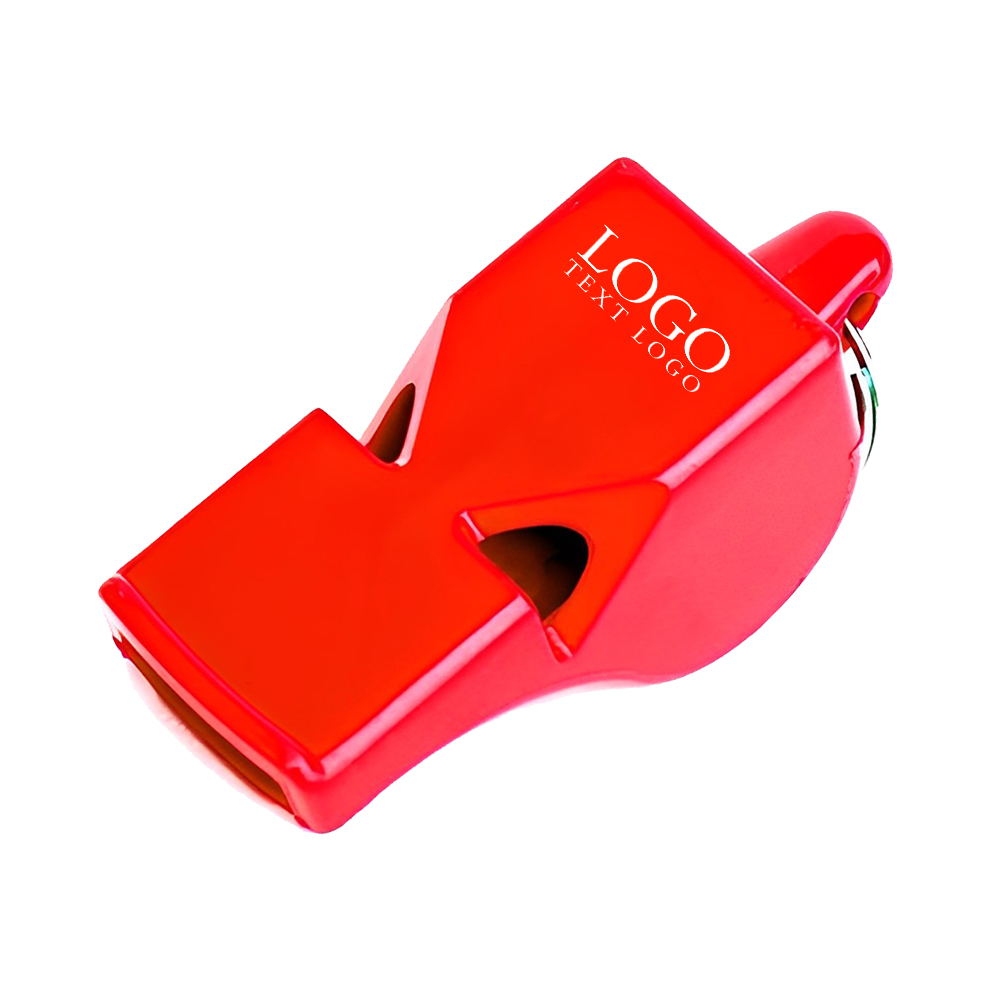 Plastic Whistles With Key Ring Red With Logo