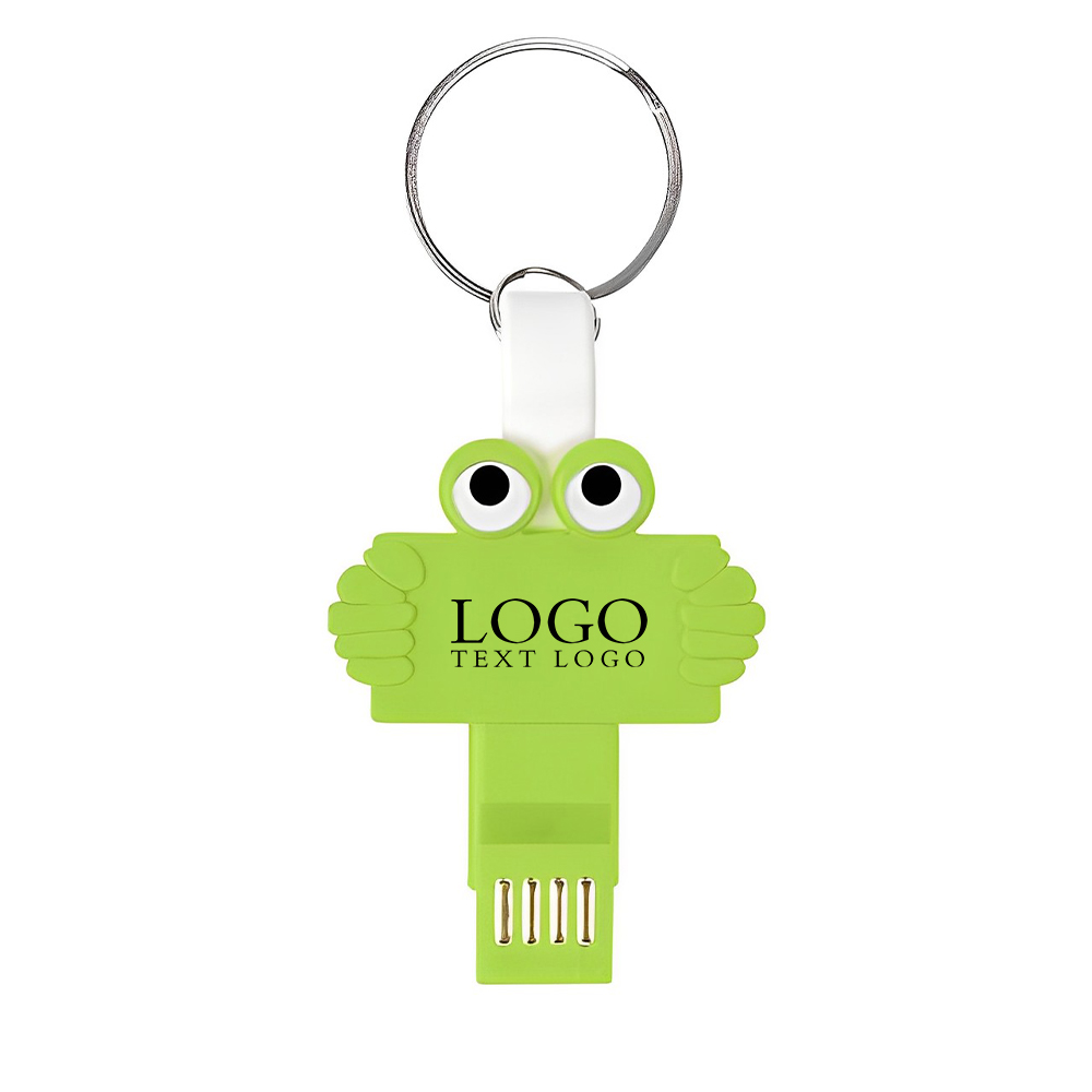 Clipster Buddy 3-In-1 Charging Cable Key Ring Green With Logo