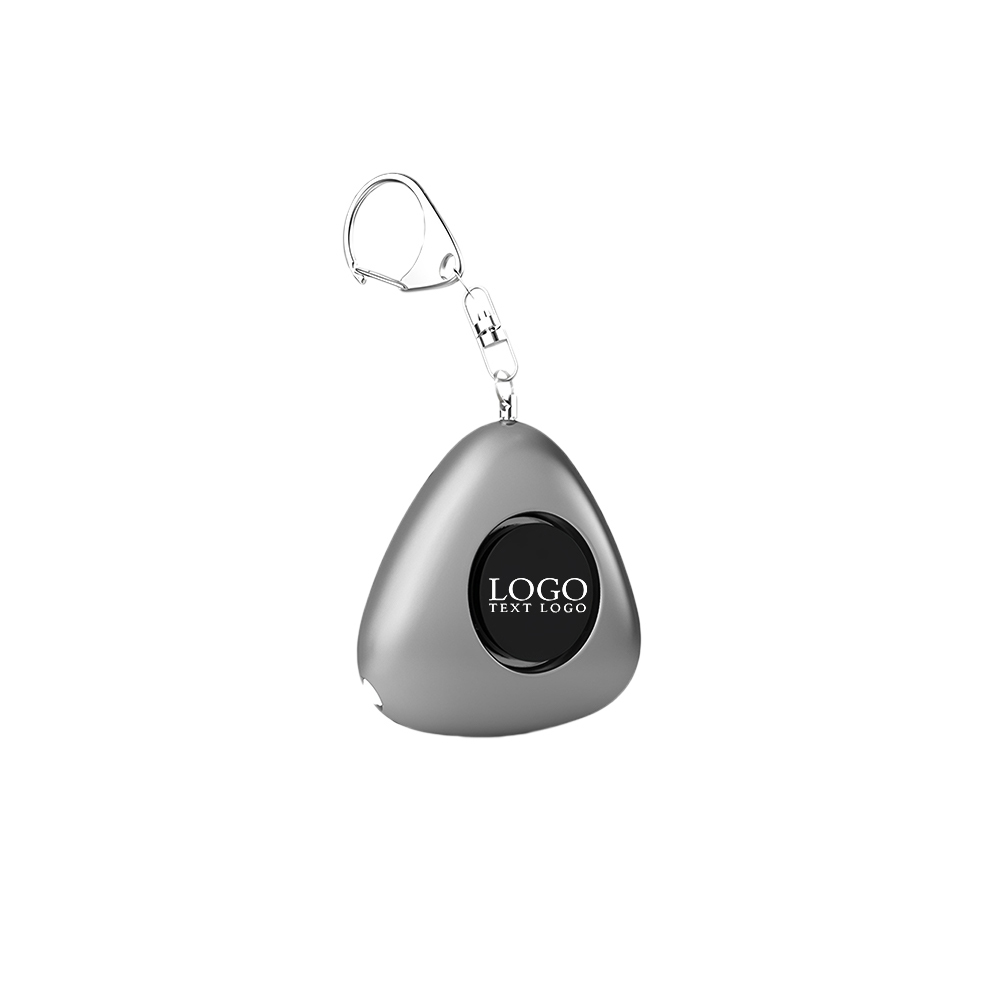 Silver Triangle Ladies Self Defense Alarm Key Chain With Logo