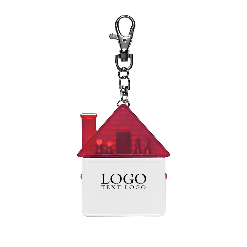 Red House Shape Tool Kit Key Chain With Logo