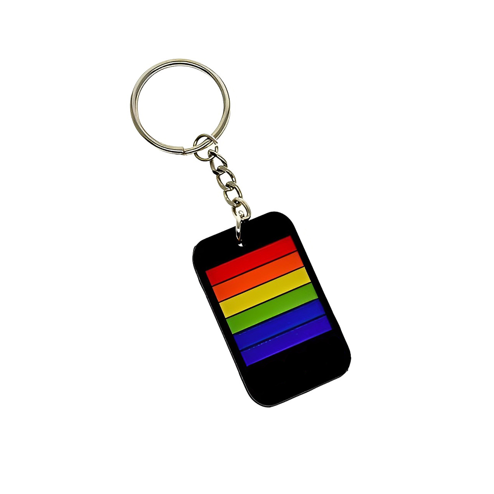 Rainbow LGBT Gay Pride Key Chains Black