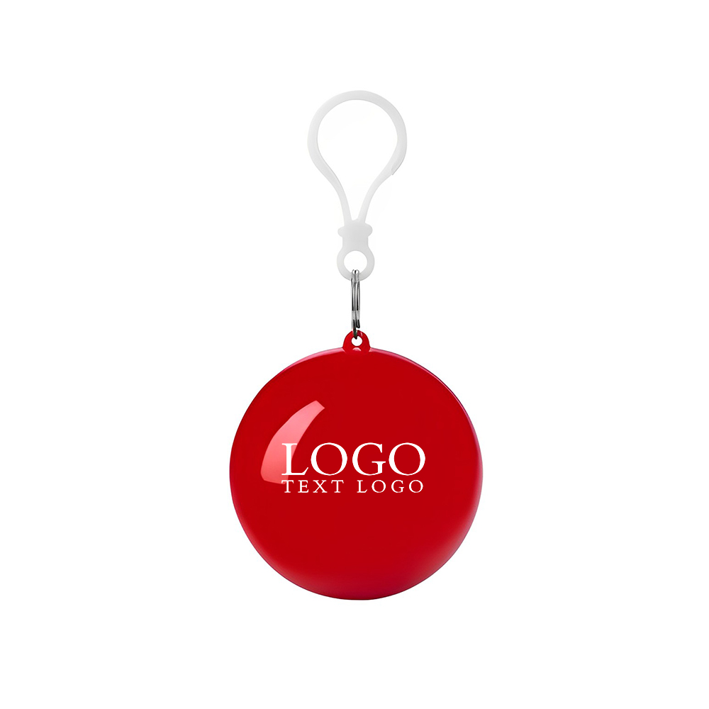 Advertising Red Poncho Ball Key Chains With Logo