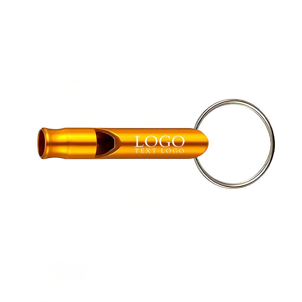 Gold Outdoors Whistle Key Ring With Logo