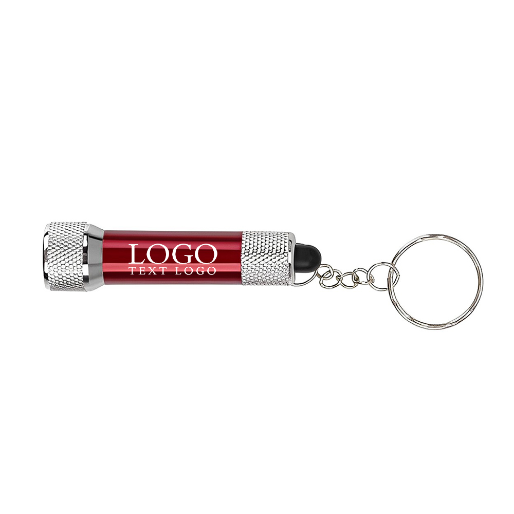 Custom 5 Led Aluminum Flashlight Keychain Red With Logo