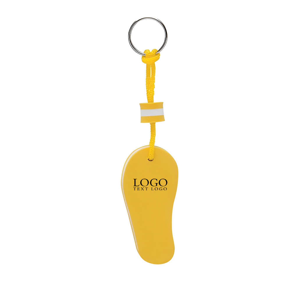 Yellow Floating Flip Flop Keytag With Logo
