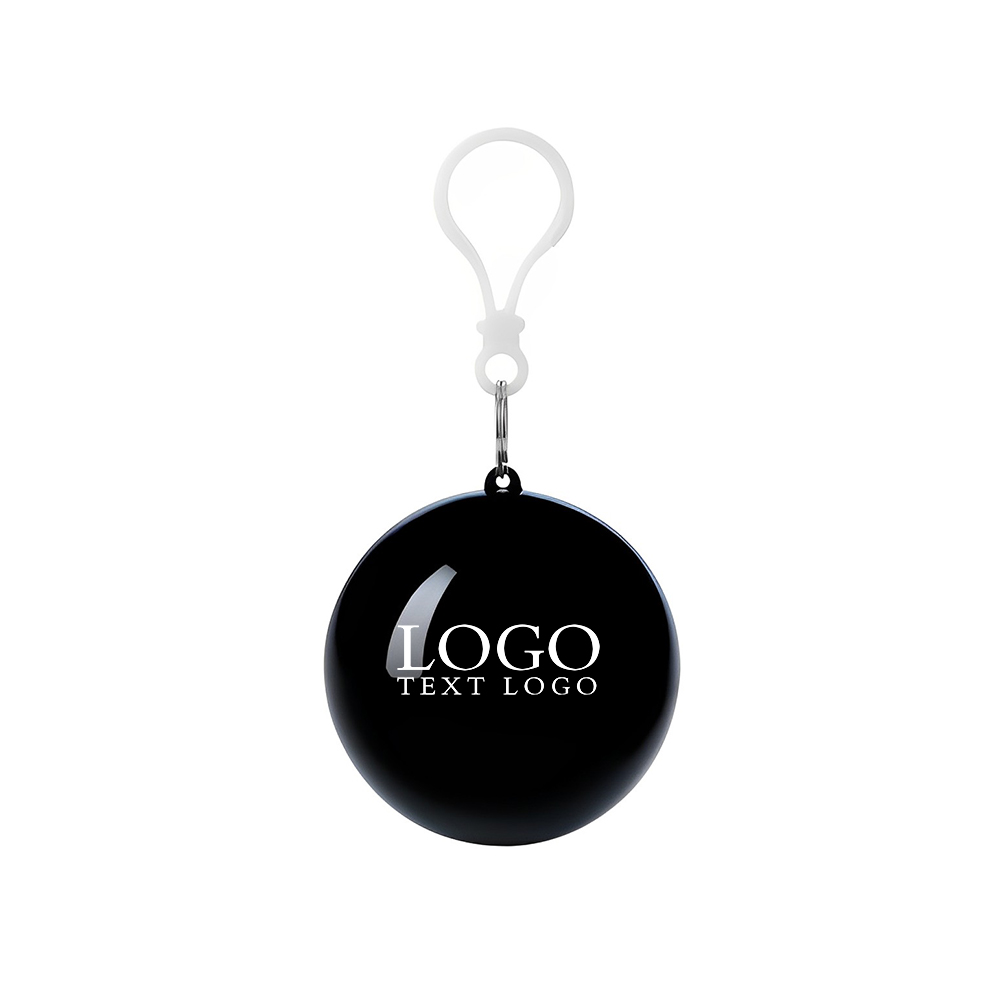 Advertising Black Poncho Ball Key Chains With Logo