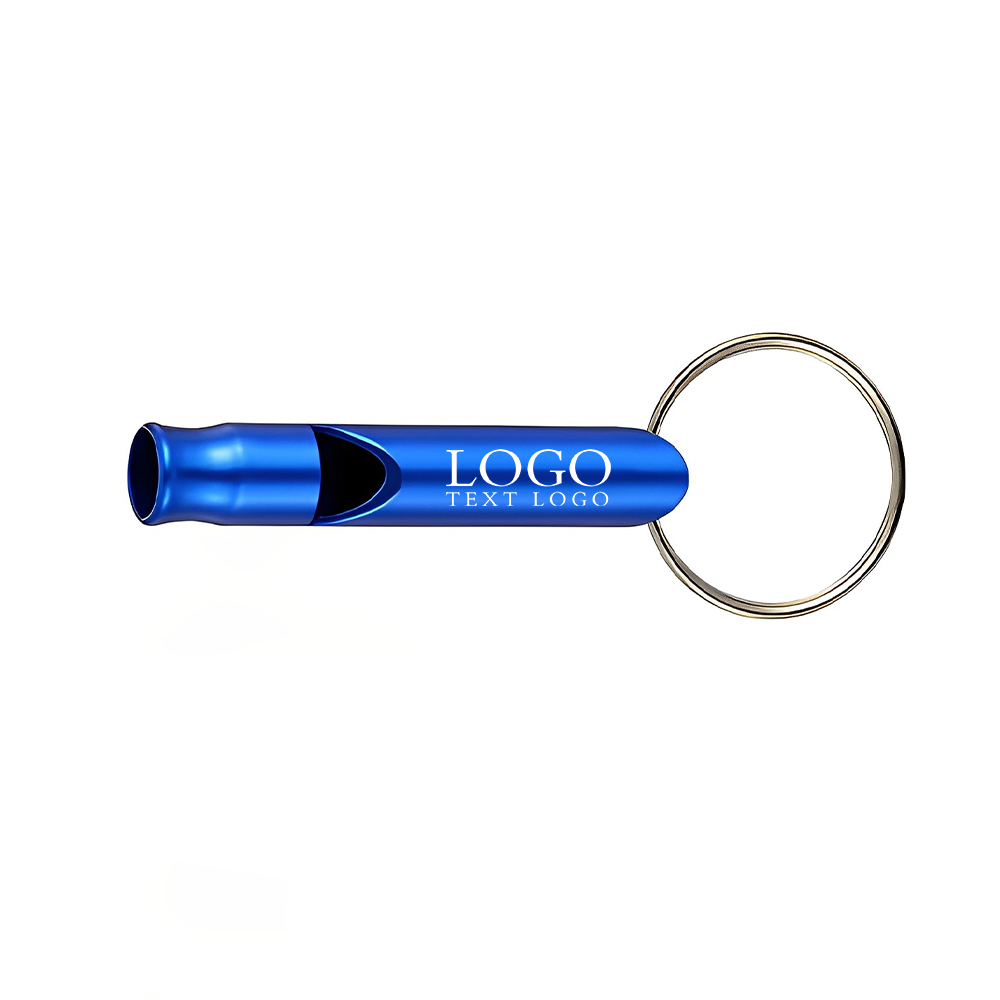 Blue Outdoors Whistle Key Ring With Logo