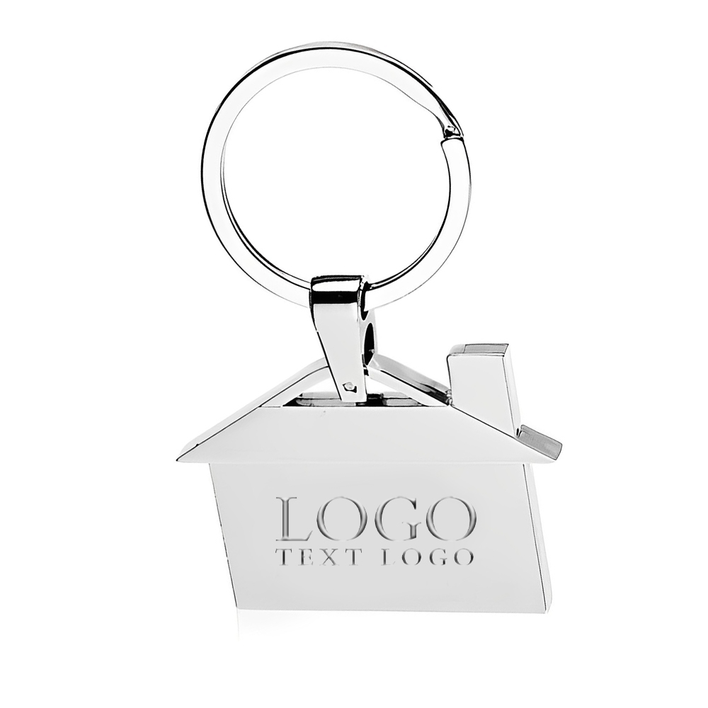 House Shaped Metal Keychain Logo