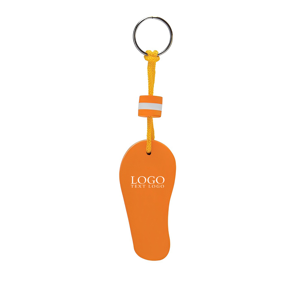 Orange Floating Flip Flop Keytag With Logo