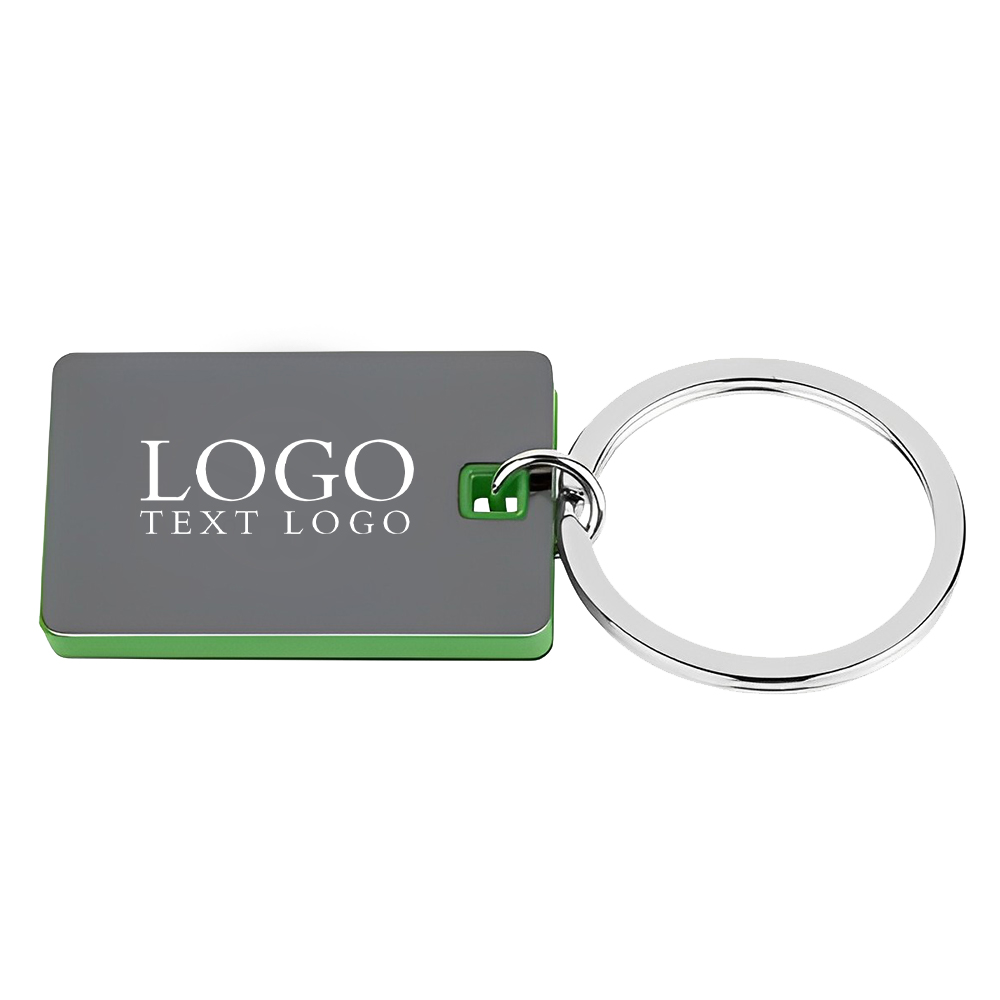 Color Block Mirrored Key Tag Green Logo