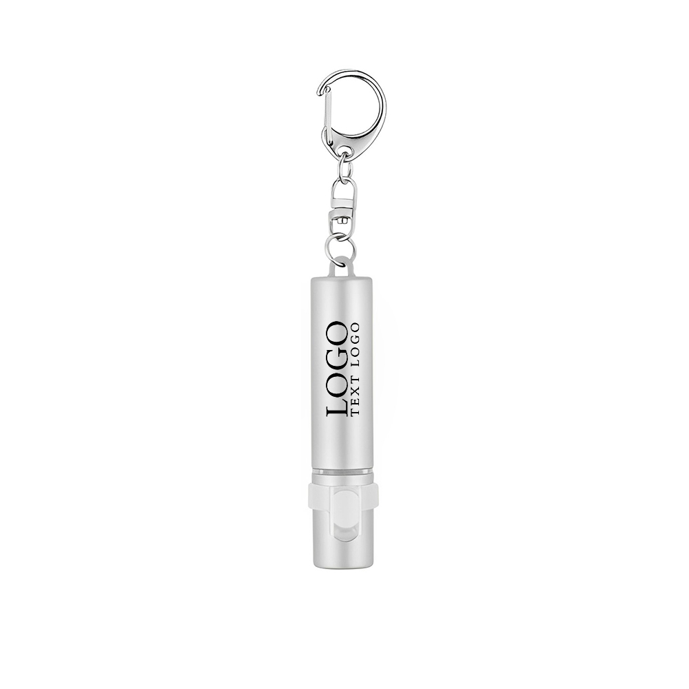 Marketing Plastic Light-Up Key Lights Silver With Logo