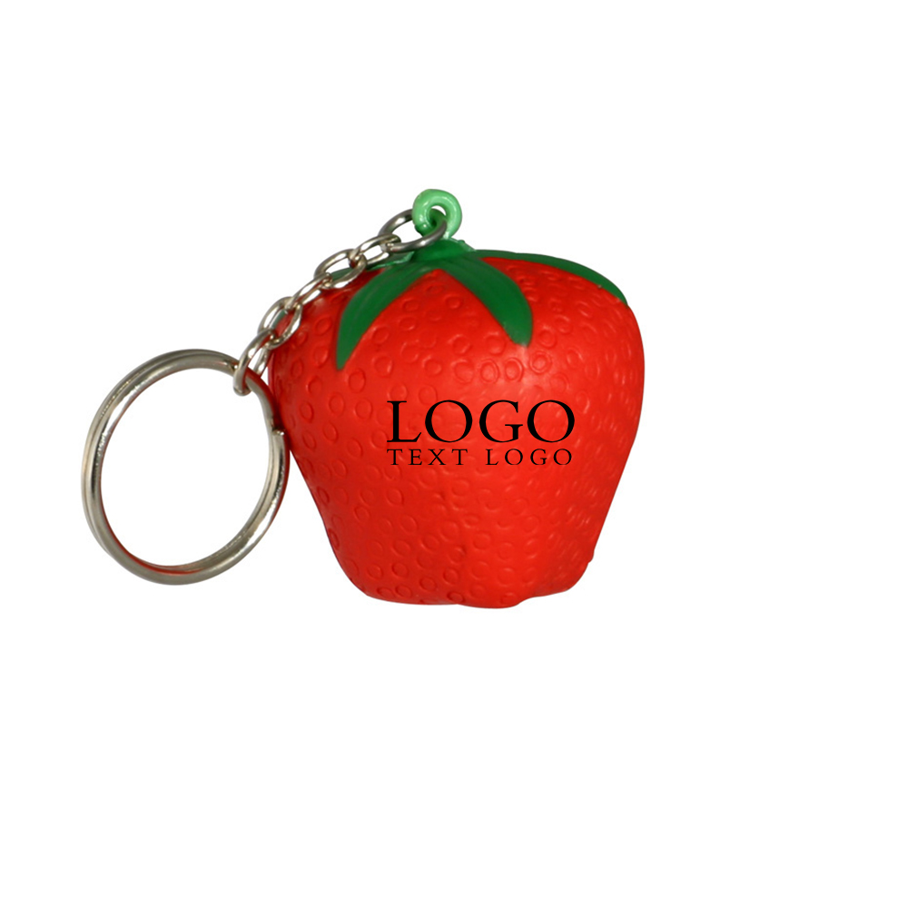 Strawberry Stress Reliever Key Chain With Logo