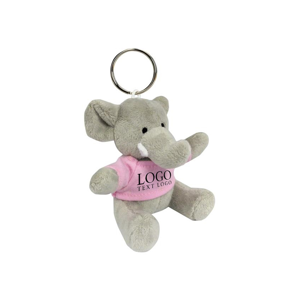 Mini Elephant Key Chain Pink With Logo