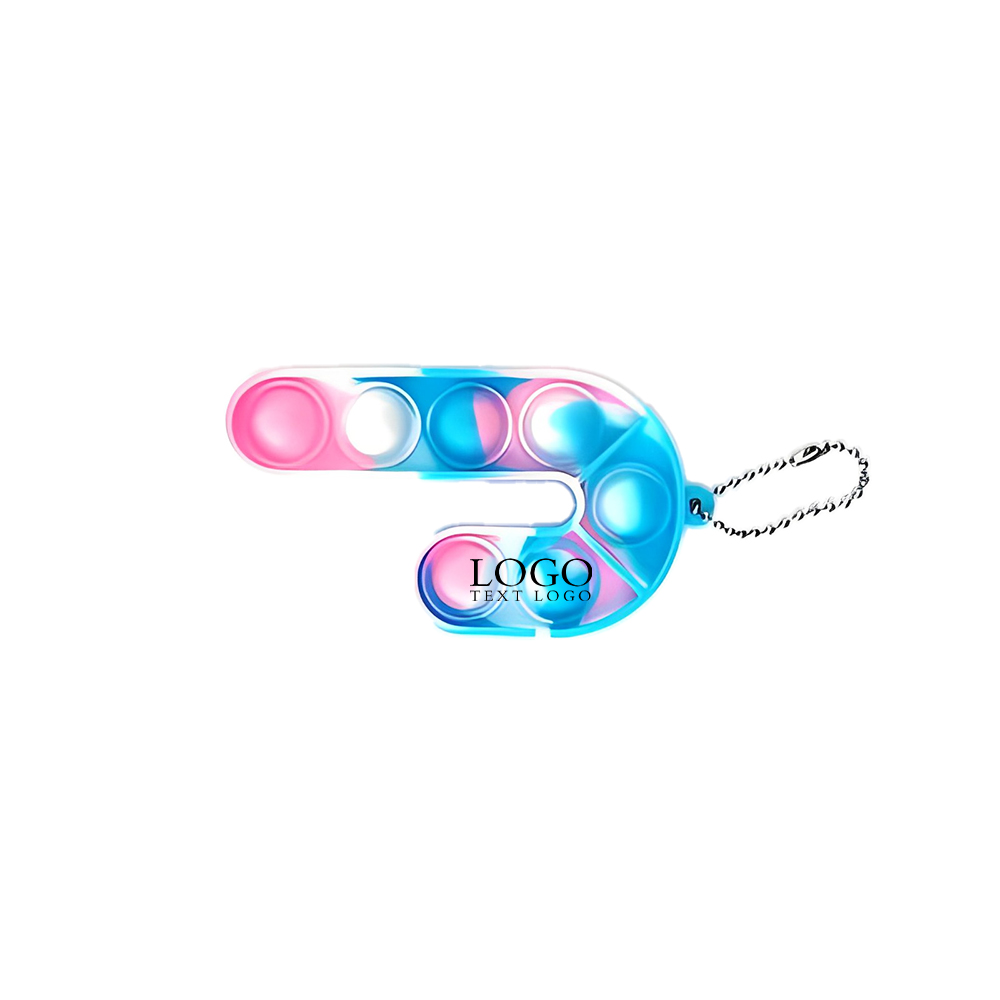 Pop Bubble Toy Keychain Blue Logo